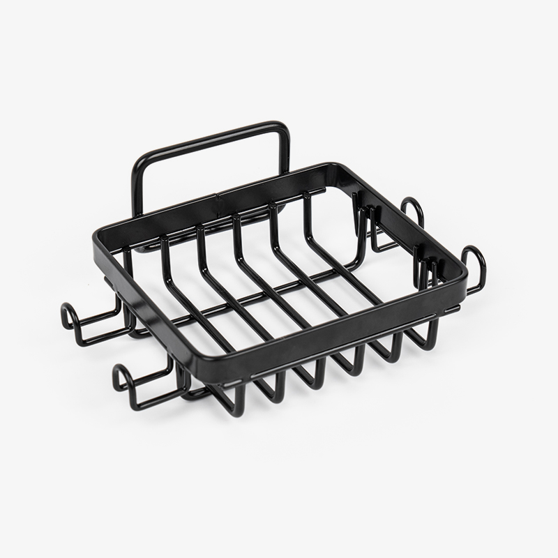 Sort sæbeholder i rustfrit stål til brusebad