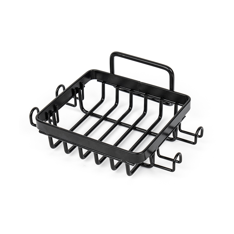 Sort sæbeholder i rustfrit stål til brusebad