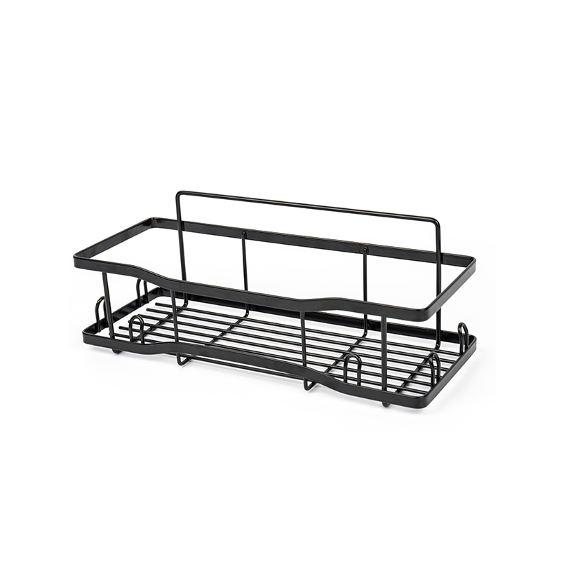 Vægmonteret metaltrådsopbevaringskurv til køkken og badeværelse