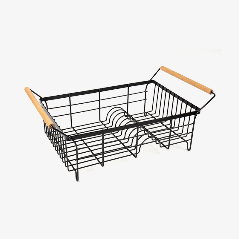 Opvaskestativ i rustfrit stål med bestikholder og afløbsbræt