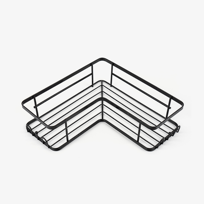 Sort hjørnebrusekabine Vægmonteret rustfrit stål