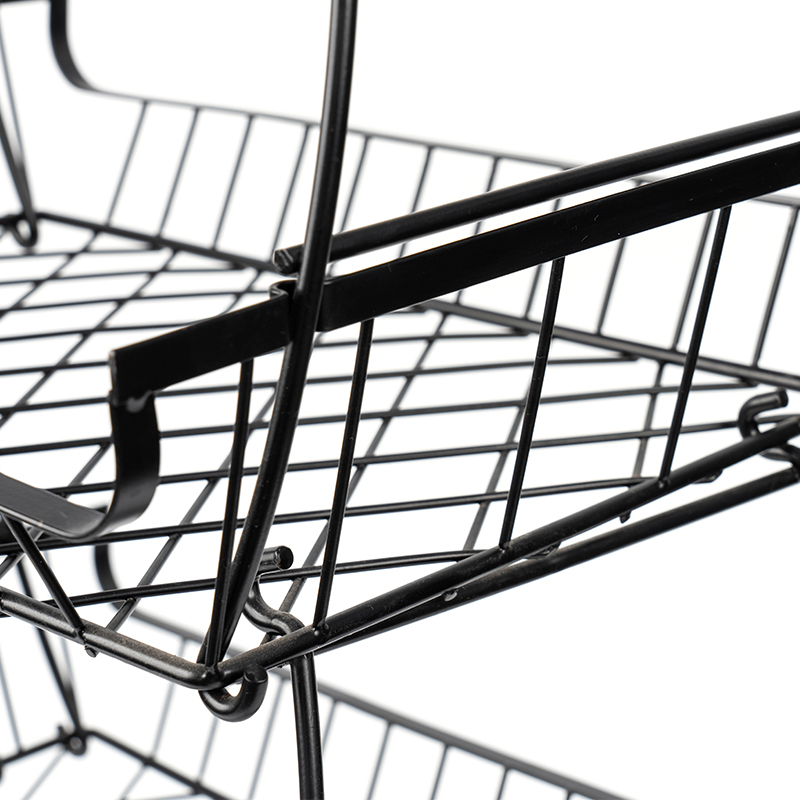 4-lags stabelbar frugt- og grøntsagskurv med rullende hjul