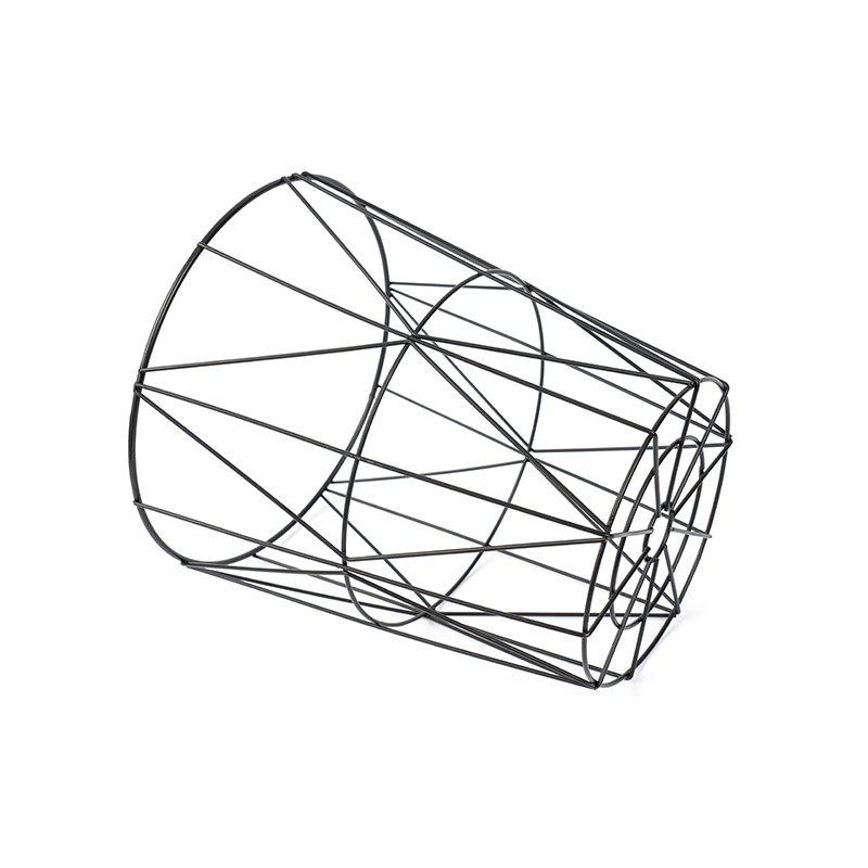 Sort rund trådnet affaldsbeholder til kontor og soveværelse