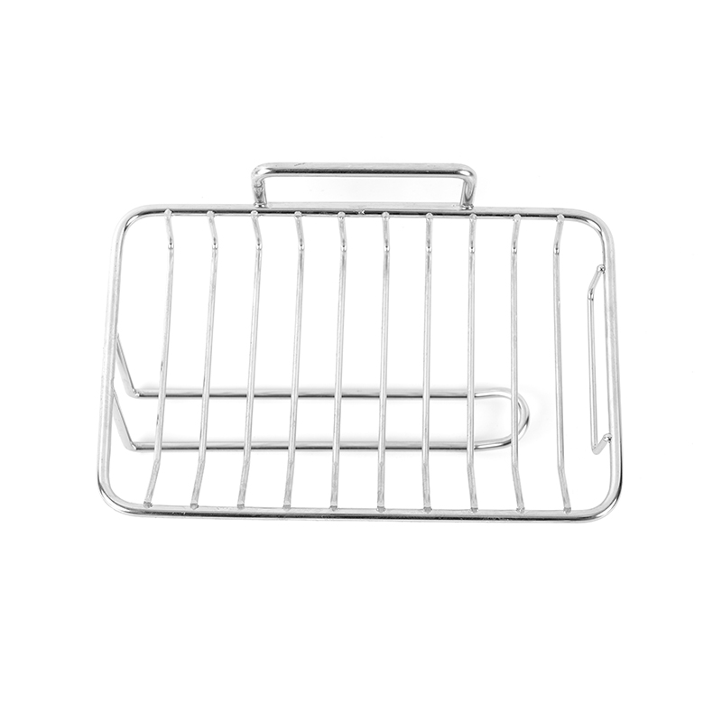 Keramisk sæbeskål med selvdrænende og rustfrit stålstativ