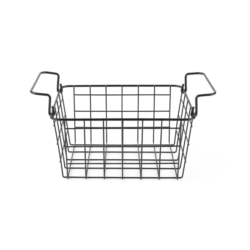 Metaltrådnet stabelbar hjælpeopbevaringsbeholder, stort rektangel