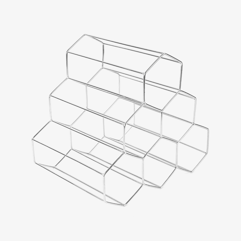 3-lags fritstående vinflaskestativ til bordplade