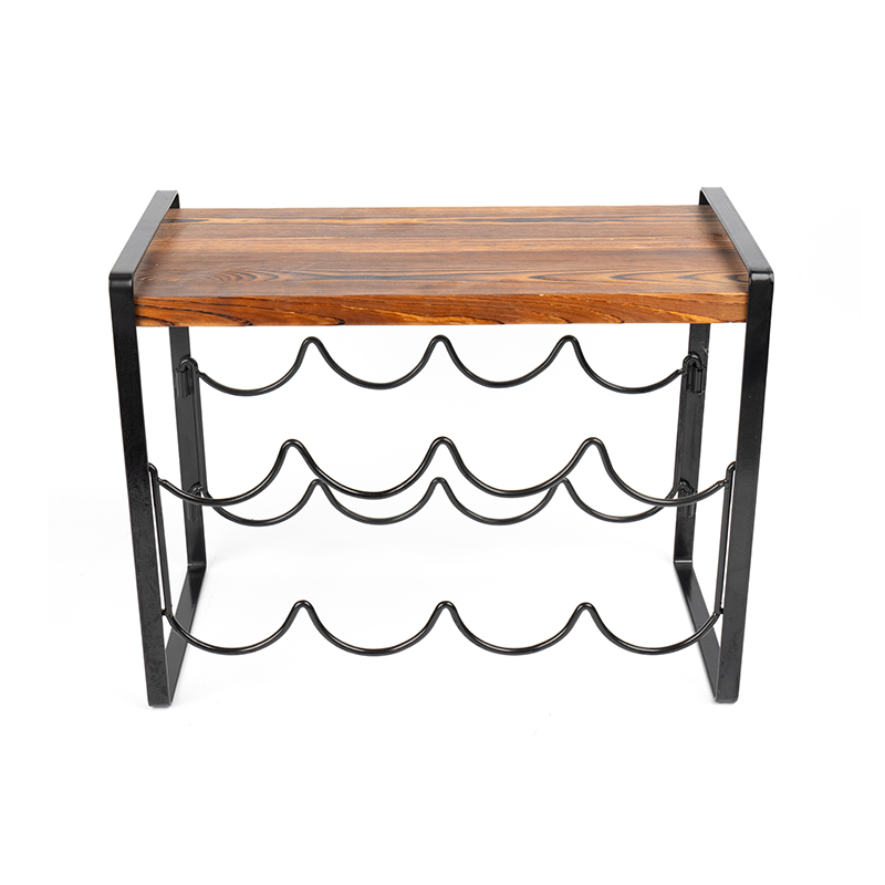 Rustik træbordplade vinstativ flasker Ingen behov for samling