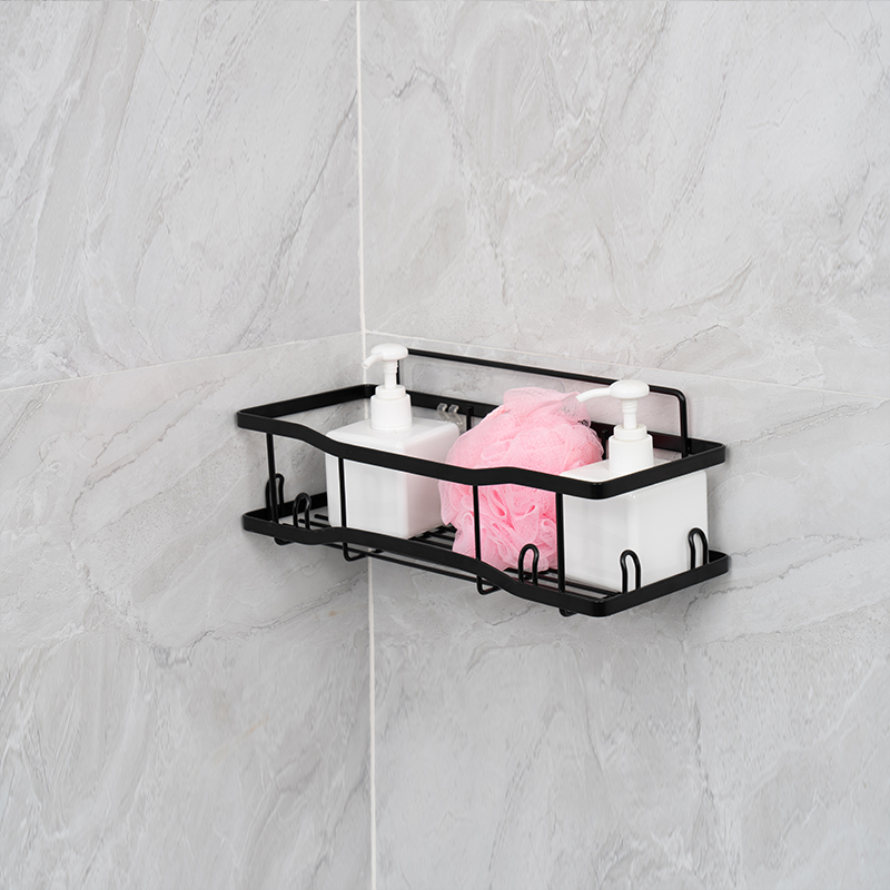 Vægmonteret metaltrådsopbevaringskurv til køkken og badeværelse