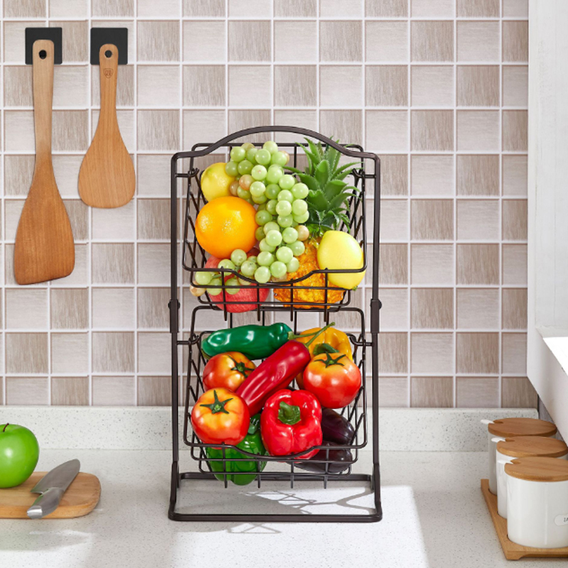 2-lags frugtkurv i metal til køkkenbord